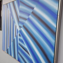 Extra large blue abstract painted canvas by Kemp Mcgee 
